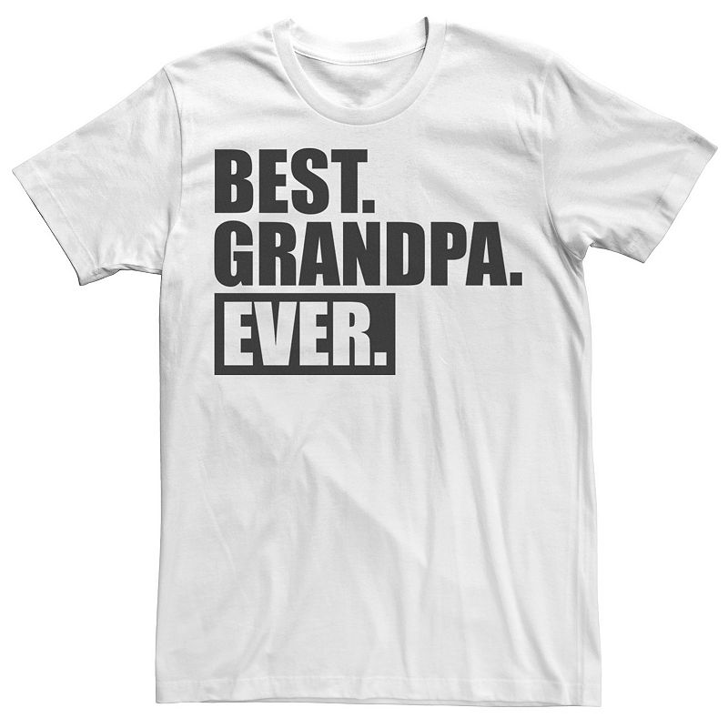 Men's Best Grandpa Ever Bold Text Graphic Tee, Size: Large, White
