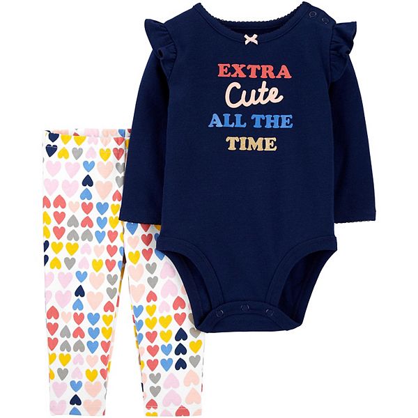 Baby Girl Carter's Extra Cute Bodysuit & Pants Set