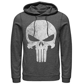 Men's Marvel Punisher Skull Symbol Distressed Hoodie