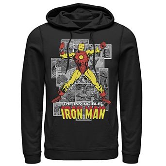 Men's Marvel Avengers Iron Man Comic Panel Portrait Hoodie
