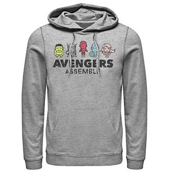 Men's Marvel Avengers Assemble Cartoon Chest Logo Hoodie