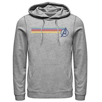 Men's Marvel Avengers Rainbow Colors Classic Logo Graphic Hoodie