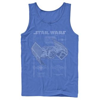 Men's Star Wars TIE Fighter Blueprint Schematics Tank Top