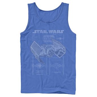 Men's Star Wars TIE Fighter Blueprint Schematics Tank Top