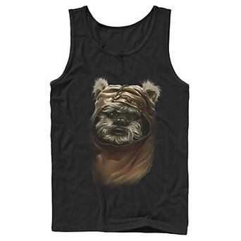 Men's Star Wars Wicket Ewok Portrait Painting Tank Top