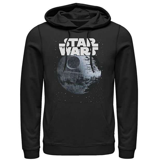 Mens Graphic Teen Guys Star Wars Mens Star Wars Death Star Title Logo Graphic Hoodie