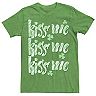Men's Green Kiss Me Clover Word Stack Graphic Tee