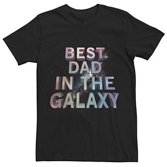 Men's Best Dad In The Galaxy Space Gradient Text Graphic Tee