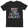 Men's Best Dad In The Galaxy Space Gradient Text Graphic Tee