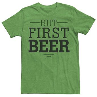 Men's But First Beer Black Slab Type Graphic Tee