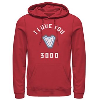 Men's Marvel Avengers Endgame Iron Man I Love You 3000 Arc Reactor Graphic Hoodie