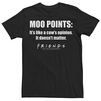 Men's Friends Moo Points It's Like A Cow's Opinion Black Quote Tee
