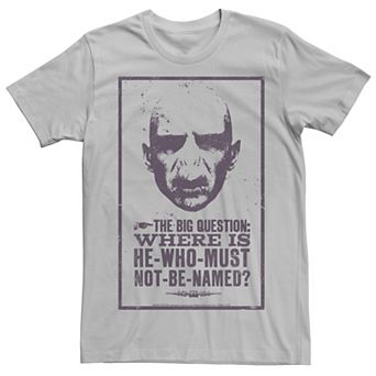 Men's Harry Potter Voldemort Where Is He-Who-Must-Not-Be-Named Graphic Tee