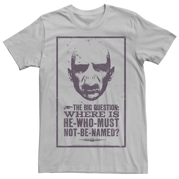 Men's Harry Potter Voldemort Where Is HeWhoMustNotBeNamed Graphic Tee