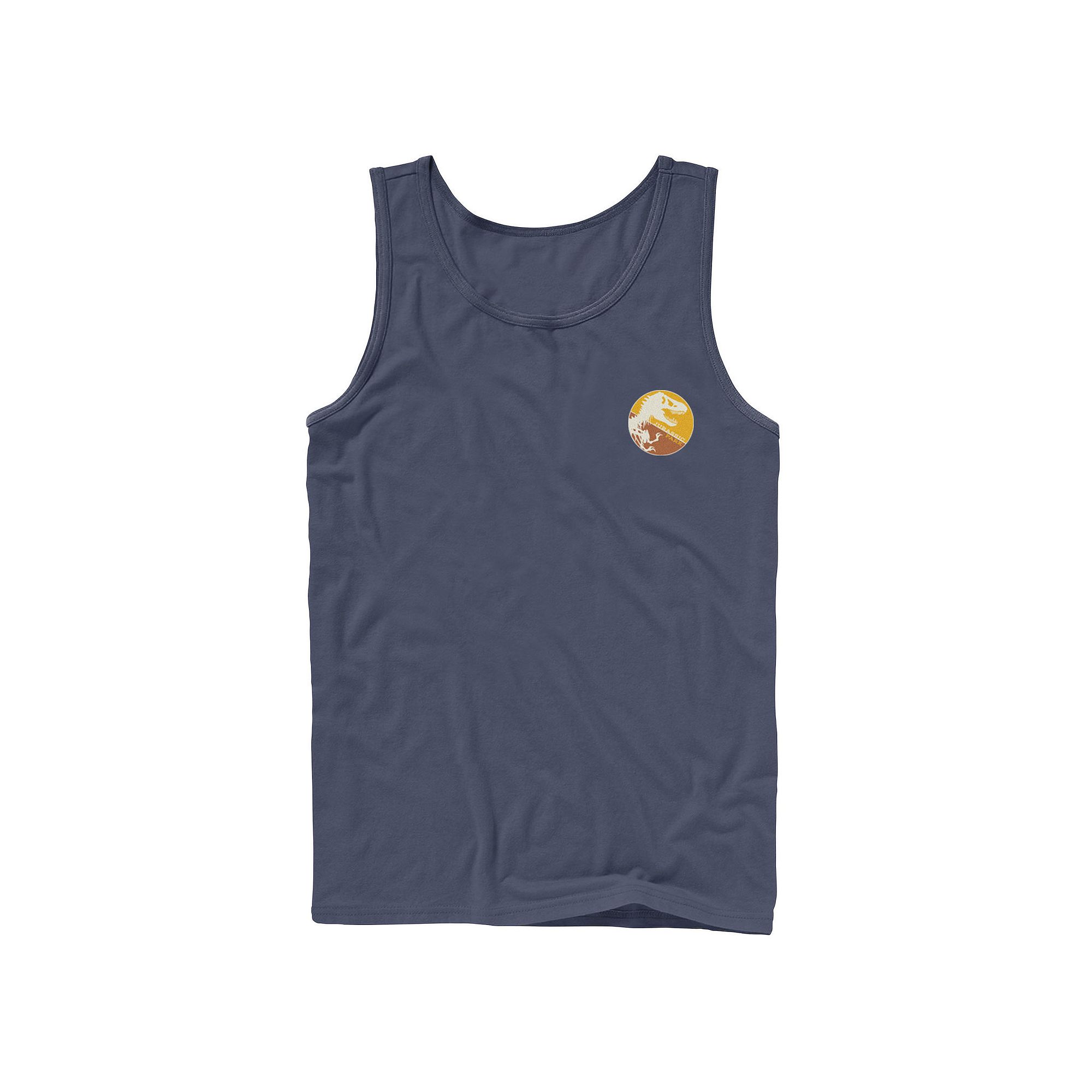 Mens Jurassic Park Split Colors T-Rex Logo Graphic Tank Top, Size: Small, 