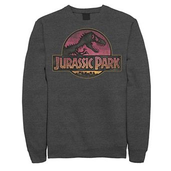 Men's Jurassic Park Logo Gradient Sunset Fleece Graphic Pullover