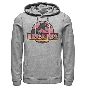Men's Jurassic Park Logo Gradient Sunset Graphic Pullover Hoodie