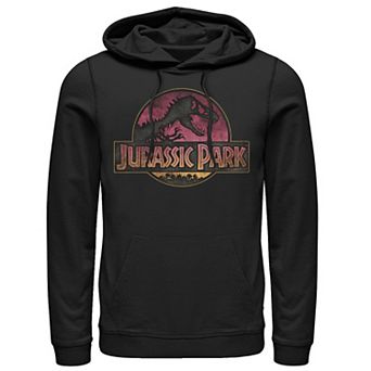 Men's Jurassic Park Logo Gradient Sunset Graphic Pullover Hoodie
