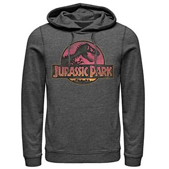 Men's Jurassic Park Logo Gradient Sunset Graphic Pullover Hoodie
