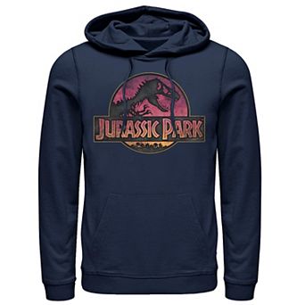Men's Jurassic Park Logo Gradient Sunset Graphic Pullover Hoodie