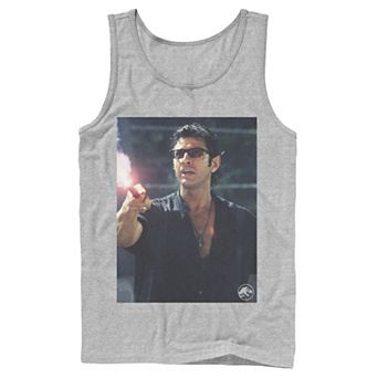 Men's Jurassic Park Ian Malcolm Road Flare Photo Graphic Tank Top