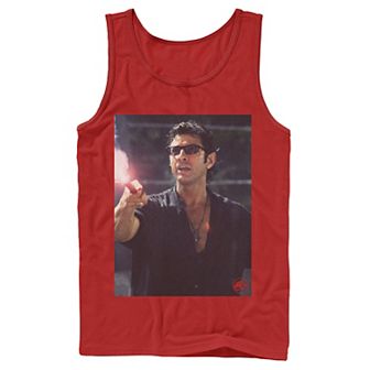 Men's Jurassic Park Ian Malcolm Road Flare Photo Graphic Tank Top