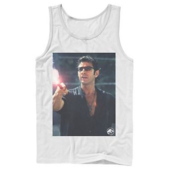 Men's Jurassic Park Ian Malcolm Road Flare Photo Graphic Tank Top