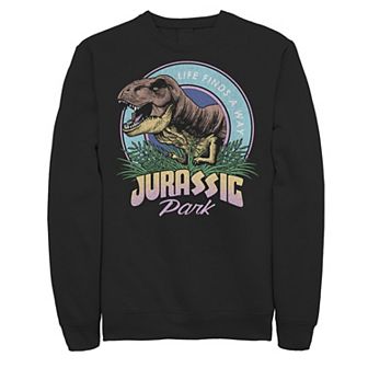 Men's Jurassic Park Life Finds A Way Vibrant Fleece Graphic Pullover