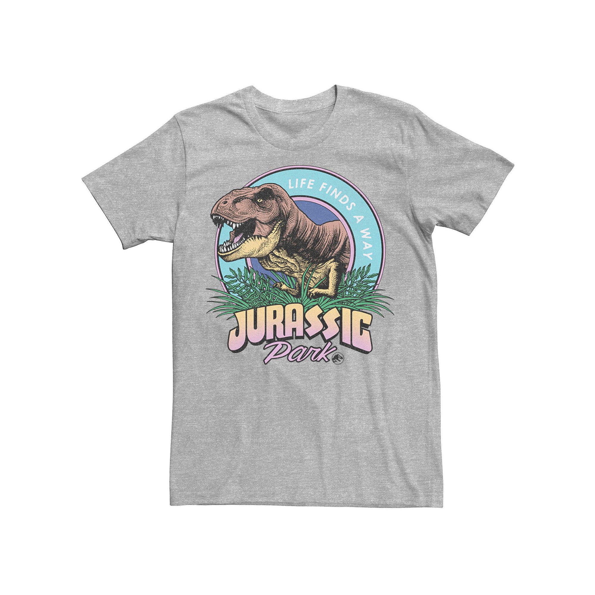 Mens Jurassic Park Life Finds A Way Vibrant Graphic Tee, Size: Small, Athl