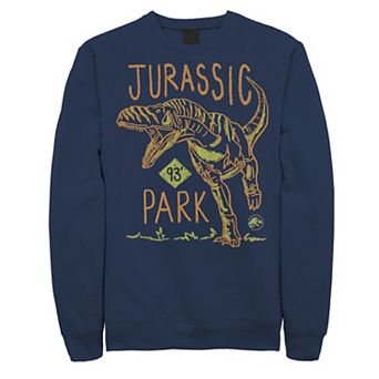 Men's Jurassic Park 93 Raptor Color Pencil Doodle Pullover Sweatshirt