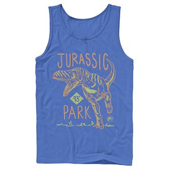 Men's Jurassic Park 93 Raptor Color Pencil Doodle Graphic Tank Top