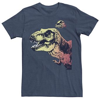 Men's Jurassic Park T-Rex Sunset Color Fil In Graphic Tee