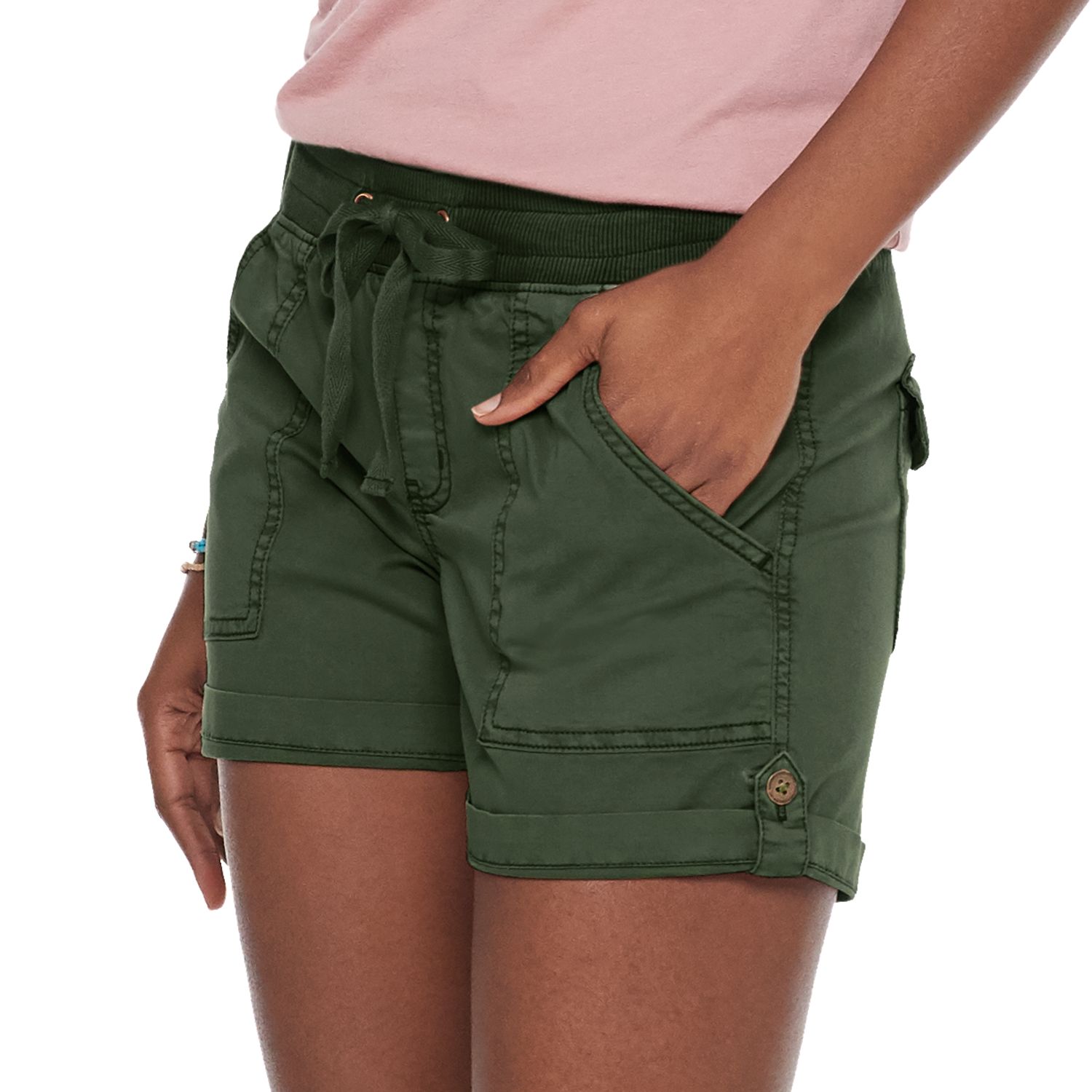 kohls womens elastic waist shorts