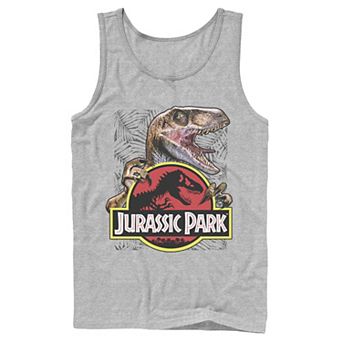 Men's Jurassic Park Raptor Holding Colored Logo Tank Top