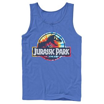 Men's Jurassic Park Tie Dye Circle Logo Graphic Tank Top
