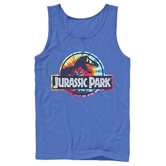 Men's Jurassic Park Tie Dye Circle Logo Graphic Tank Top