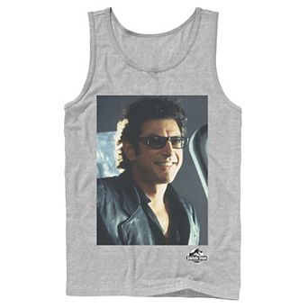 Men's Jurassic Park Goldblum Sly Smile Graphic Tank Top