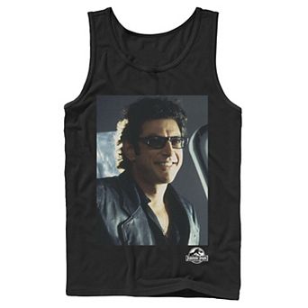 Men's Jurassic Park Goldblum Sly Smile Graphic Tank Top