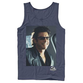 Men's Jurassic Park Goldblum Sly Smile Graphic Tank Top