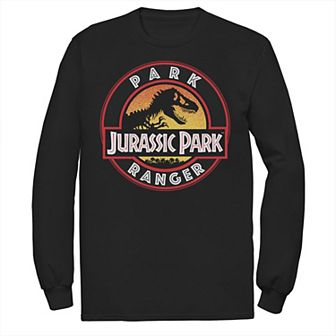 Men's Jurassic Park Ranger Danger Orange Gradient Icon Long Sleeve Graphic Tee