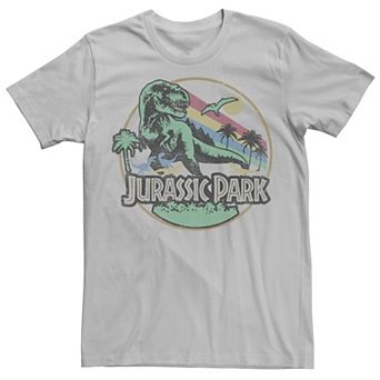 Men's Jurassic Park Retro Circle Color Stripes Tee