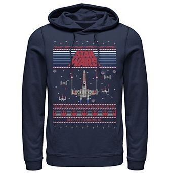 Men's Star Wars Red Five Standing By Ugly Christmas Sweater Graphic Pullover Hoodie