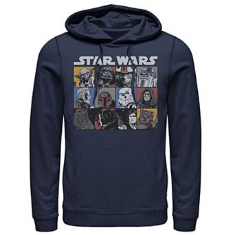 Men's Star Wars Comic Style Character Boxes Graphic Pullover Hoodie