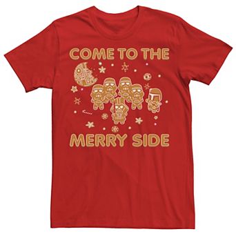 Men's Star Wars Christmas Empire Come To The Merry Side Cookies Graphic Tee