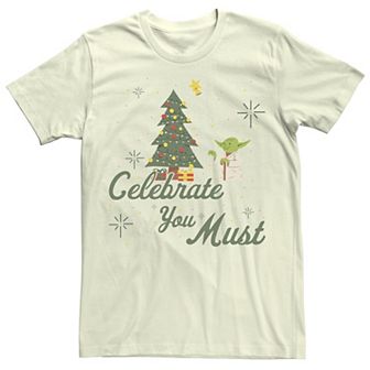 Men's Star Wars Christmas Yoda "Celebrate You Must" Tee