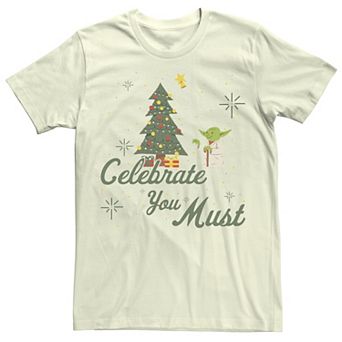 Men's Star Wars Christmas Yoda "Celebrate You Must" Tee