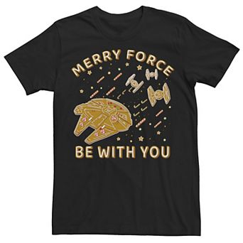 Men's Star Wars Christmas Merry Force Be With You Cookies Graphic Tee