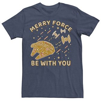 Men's Star Wars Christmas Merry Force Be With You Cookies Graphic Tee