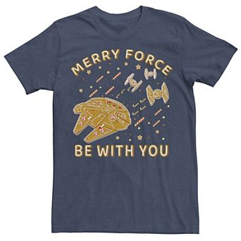 Men's Star Wars Christmas Merry Force Be With You Cookies Graphic Tee