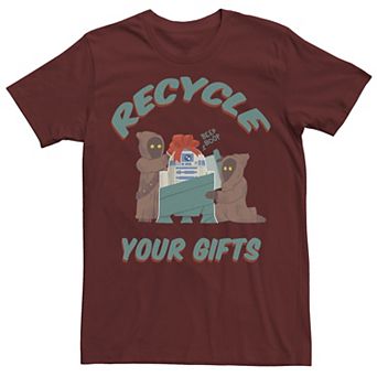Men's Star Wars Christmas Jawas Recycle Your Gifts R2-D2 Graphic Tee
